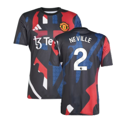 2024-2025 Man Utd Pre-Match Jersey (Black) (Neville 2)