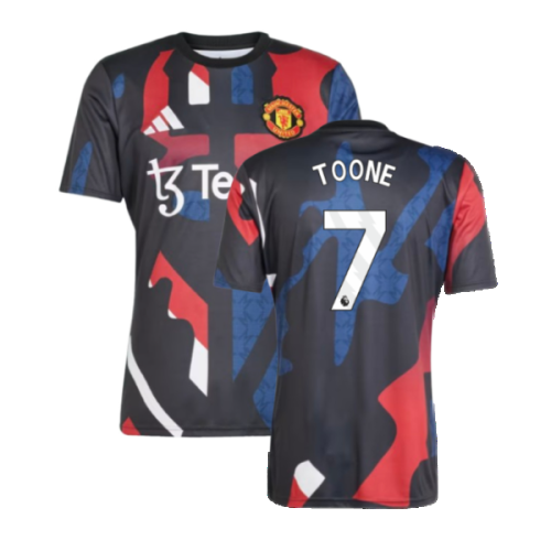 2024-2025 Man Utd Pre-Match Jersey (Black) (Toone 7)