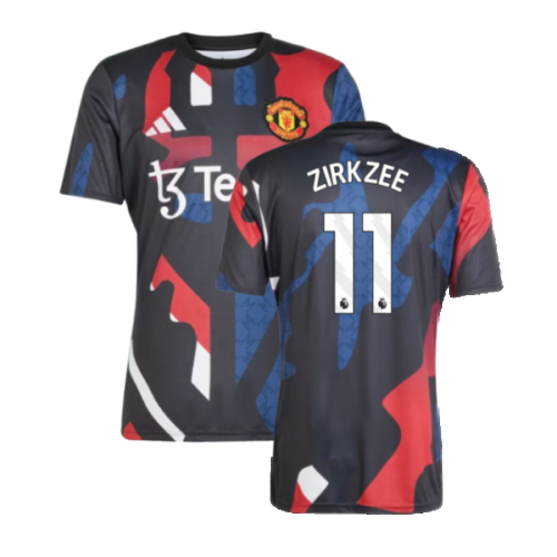 2024-2025 Man Utd Pre-Match Jersey (Black) (Zirkzee 11)