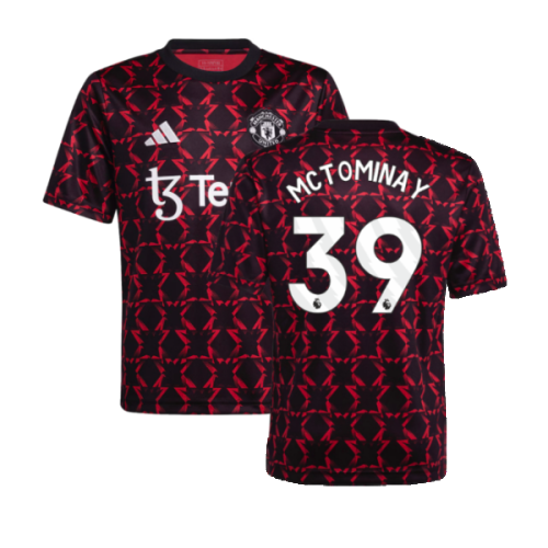 2024-2025 Man Utd Pre-Match Shirt (Black) - Kids (McTominay 39)