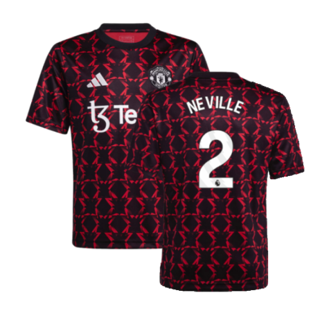 2024-2025 Man Utd Pre-Match Shirt (Black) - Kids (Neville 2)