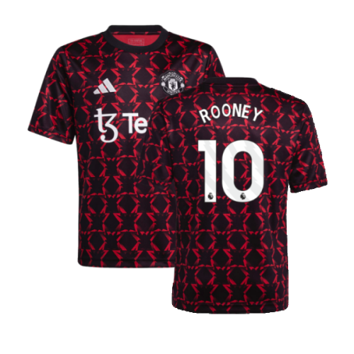 2024-2025 Man Utd Pre-Match Shirt (Black) - Kids (Rooney 10)