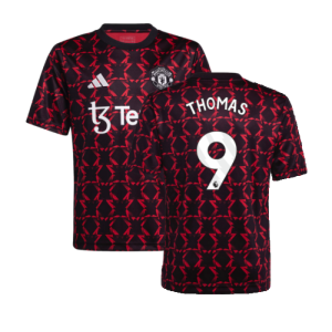 2024-2025 Man Utd Pre-Match Shirt (Black) - Kids (Thomas 9)