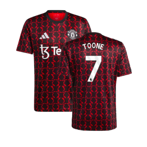 2024-2025 Man Utd Pre-Match Shirt (Black) (Toone 7)