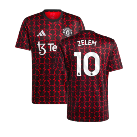 2024-2025 Man Utd Pre-Match Shirt (Black) (Zelem 10)