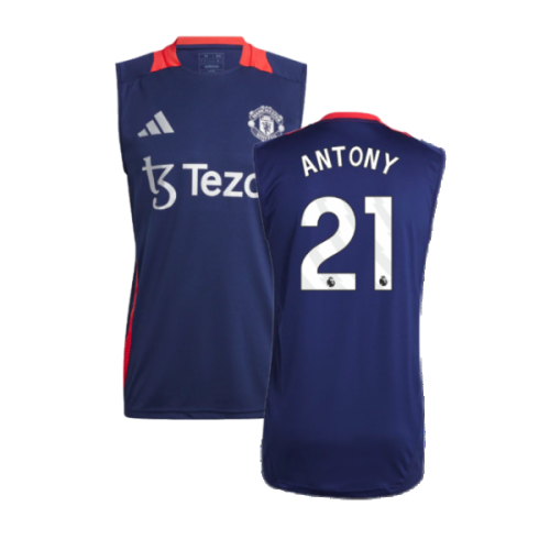 2024-2025 Man Utd Sleeveless Jersey (Night Indigo) (Antony 21)