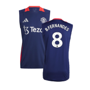 2024-2025 Man Utd Sleeveless Jersey (Night Indigo) (B.Fernandes 8)