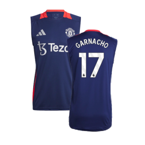 2024-2025 Man Utd Sleeveless Jersey (Night Indigo) (Garnacho 17)