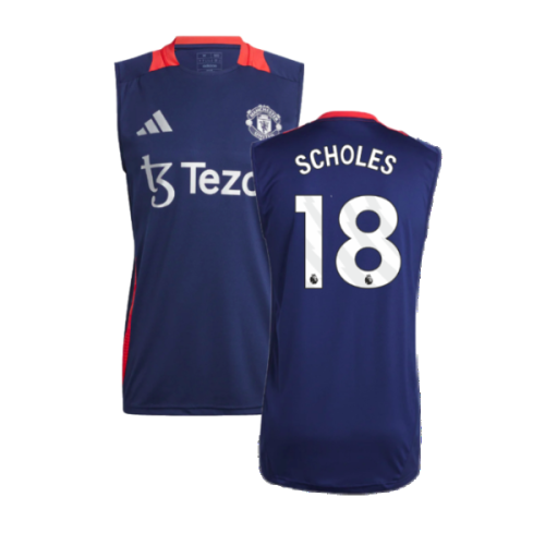 2024-2025 Man Utd Sleeveless Jersey (Night Indigo) (Scholes 18)