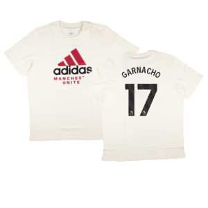 2024-2025 Man Utd SZN Graphic Tee (Cream White) (Garnacho 17)