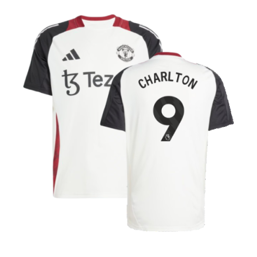 2024-2025 Man Utd Training Jersey (Off White) (Charlton 9)