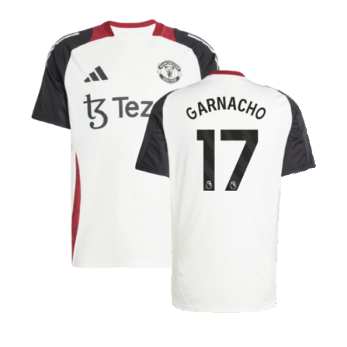 2024-2025 Man Utd Training Jersey (Off White) (Garnacho 17)