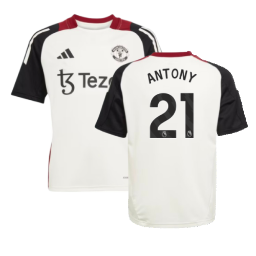 2024-2025 Man Utd Training Jersey (Off White) - Kids (Antony 21)