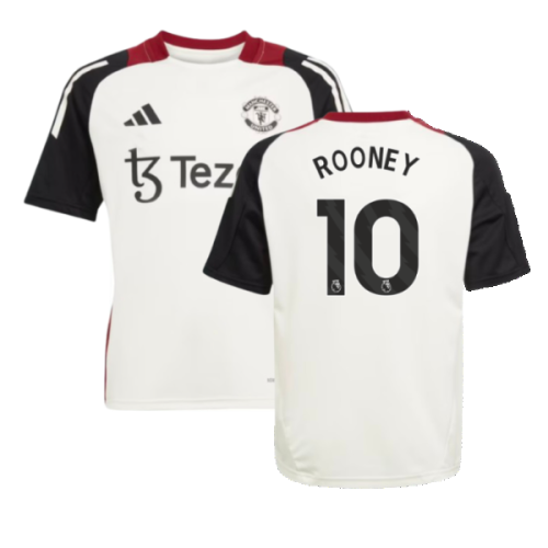 2024-2025 Man Utd Training Jersey (Off White) - Kids (Rooney 10)
