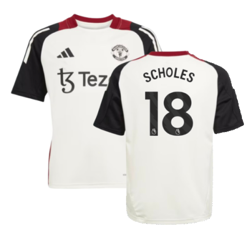 2024-2025 Man Utd Training Jersey (Off White) - Kids (Scholes 18)