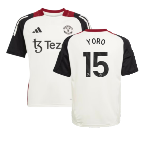 2024-2025 Man Utd Training Jersey (Off White) - Kids (Yoro 15)