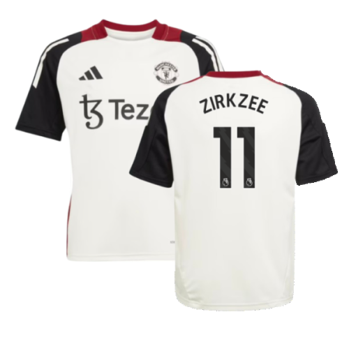 2024-2025 Man Utd Training Jersey (Off White) - Kids (Zirkzee 11)