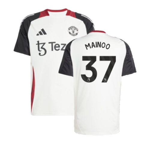 2024-2025 Man Utd Training Jersey (Off White) (Mainoo 37)