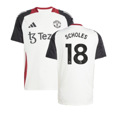 2024-2025 Man Utd Training Jersey (Off White) (Scholes 18)