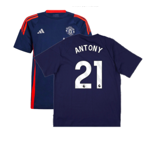 2024-2025 Man Utd Training Tee (Night Indigo) - Kids (Antony 21)