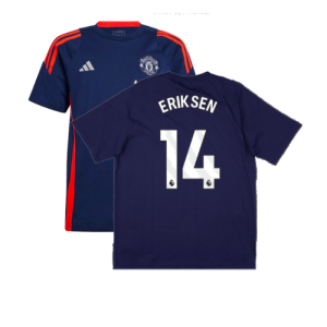 2024-2025 Man Utd Training Tee (Night Indigo) - Kids (Eriksen 14)