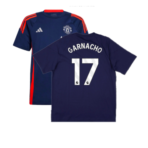 2024-2025 Man Utd Training Tee (Night Indigo) - Kids (Garnacho 17)