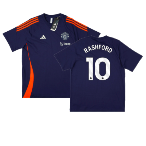2024-2025 Man Utd Training Tee (Night Indigo) (Rashford 10)