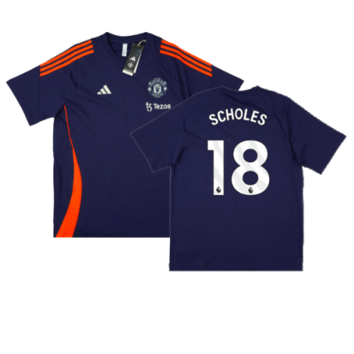 2024-2025 Man Utd Training Tee (Night Indigo) (Scholes 18)