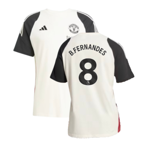 2024-2025 Man Utd Training Tee (Off White) (B.Fernandes 8)