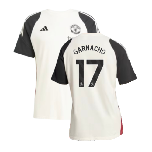 2024-2025 Man Utd Training Tee (Off White) (Garnacho 17)