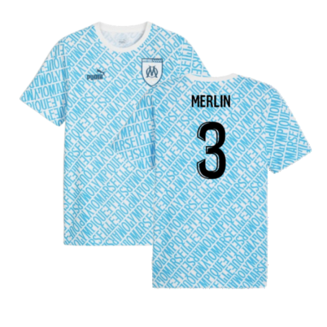 2024-2025 Marseille ftblCulture Tee AOP (Blue) (Merlin 3)