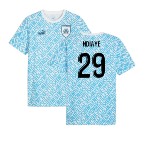 2024-2025 Marseille ftblCulture Tee AOP (Blue) (Ndiaye 29)