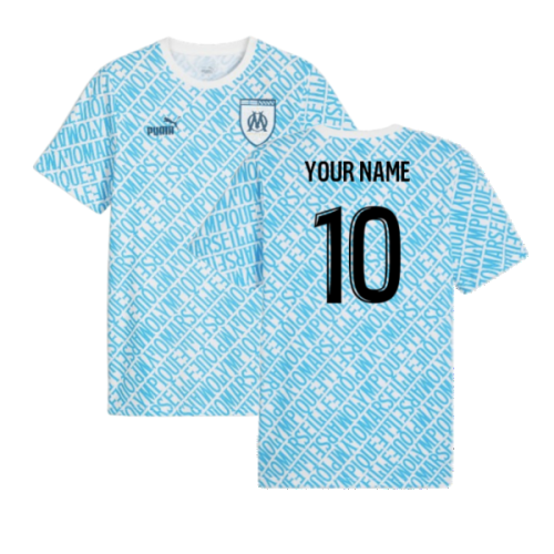 2024-2025 Marseille ftblCulture Tee AOP (Blue) (Your Name)