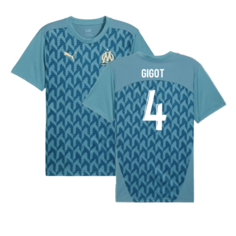 2024-2025 Marseille Pre-Match Shirt (Bold Blue) (Gigot 4)