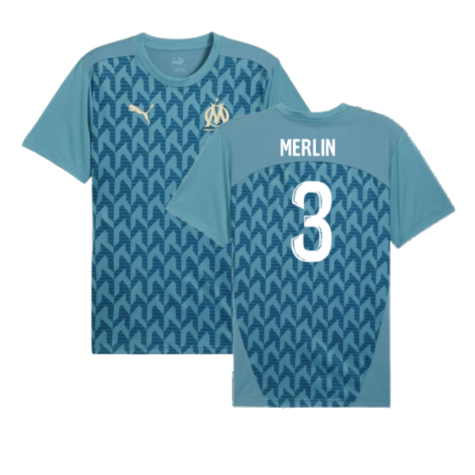 2024-2025 Marseille Pre-Match Shirt (Bold Blue) (Merlin 3)