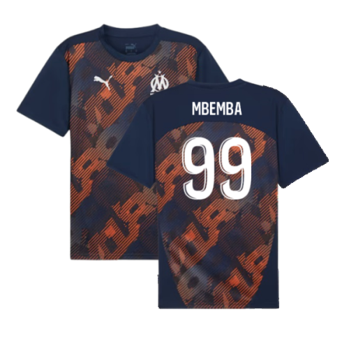 2024-2025 Marseille Pre-Match Shirt (Club Navy) (Mbemba 99)