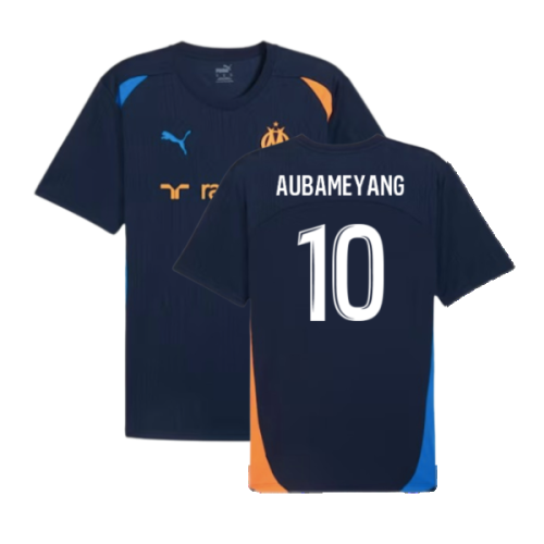 2024-2025 Marseille Training Shirt (Club Navy) (Aubameyang 10)