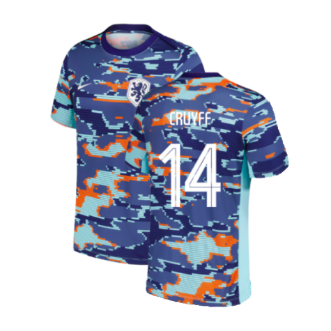 2024-2025 Netherlands Academy Pro Pre-Match Shirt (Blue) (Cruyff 14)