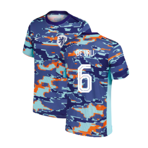 2024-2025 Netherlands Academy Pro Pre-Match Shirt (Blue) (De Vrij 6)