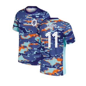 2024-2025 Netherlands Pre-Match Training Shirt (Blue) - Kids (Gakpo 11)