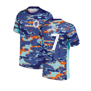 2024-2025 Netherlands Pre-Match Training Shirt (Blue) - Kids (Xavi 7)