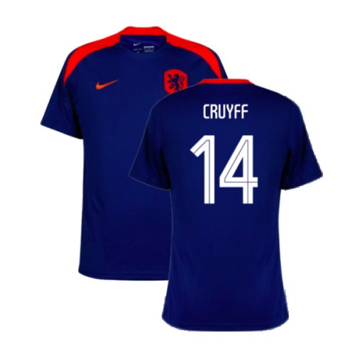 2024-2025 Netherlands Strike Dri-Fit Training Shirt (Royal) (Cruyff 14)