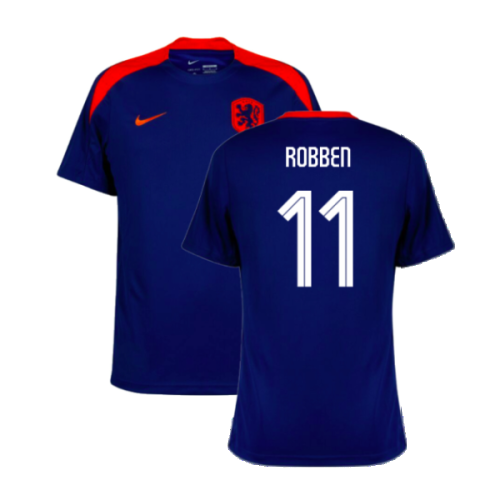 2024-2025 Netherlands Strike Dri-Fit Training Shirt (Royal) (Robben 11)