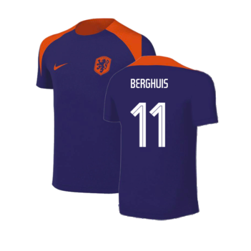 2024-2025 Netherlands Strike Training Shirt (Blue) - Kids (Berghuis 11)