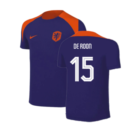 2024-2025 Netherlands Strike Training Shirt (Blue) - Kids (De Roon 15)