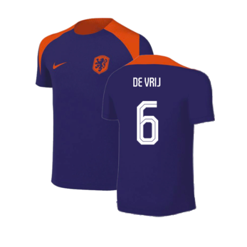 2024-2025 Netherlands Strike Training Shirt (Blue) - Kids (De Vrij 6)