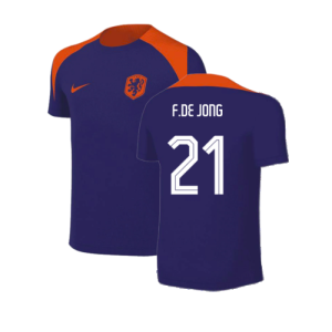 2024-2025 Netherlands Strike Training Shirt (Blue) - Kids (F.De Jong 21)