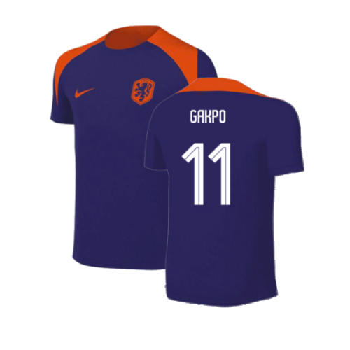 2024-2025 Netherlands Strike Training Shirt (Blue) - Kids (Gakpo 11)