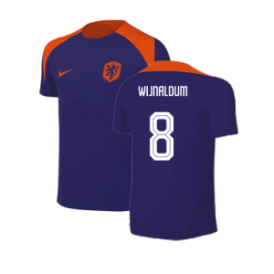 2024-2025 Netherlands Strike Training Shirt (Blue) - Kids (Wijnaldum 8)