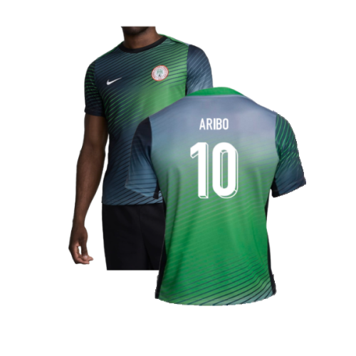 2024-2025 Nigeria Pre-Match Training Shirt (Cool Grey) (Aribo 10)